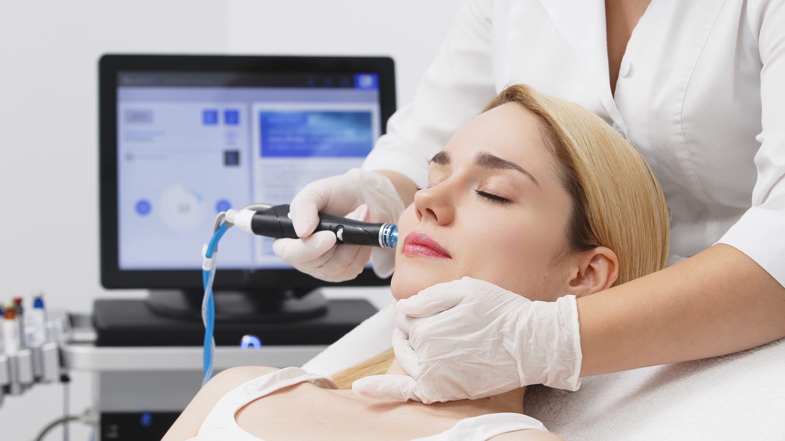 A,Professional,Performs,A,Hydropeeling,Facial,Treatment,On,A,Woman Hidrofacial - Imagen 1
